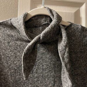 Grey wool midi dress